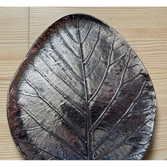 Michael Aram Botanical Magnolia Leaf Tray Sikver Foil Nature - Picture 4 of 7